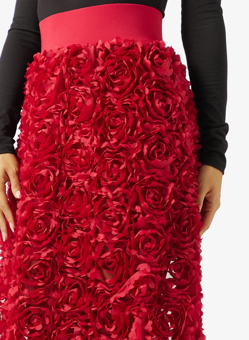 Khizana  A-lineSkirt in 3D Floral for Women | Best Price UAE